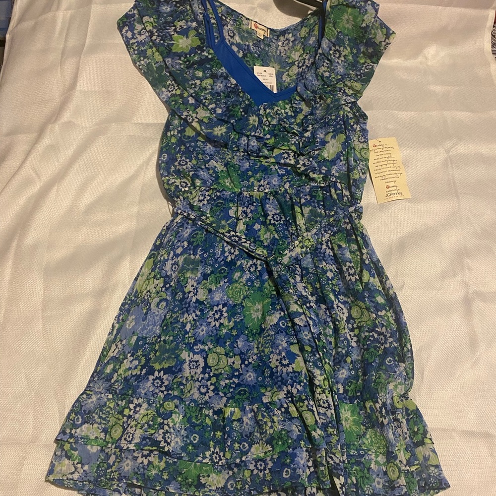 NWT Olsenboye blue Flower Dress